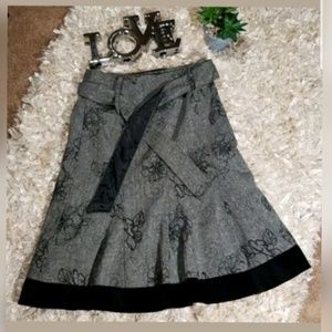 ALI MILES Wool Blend Lined Skirt